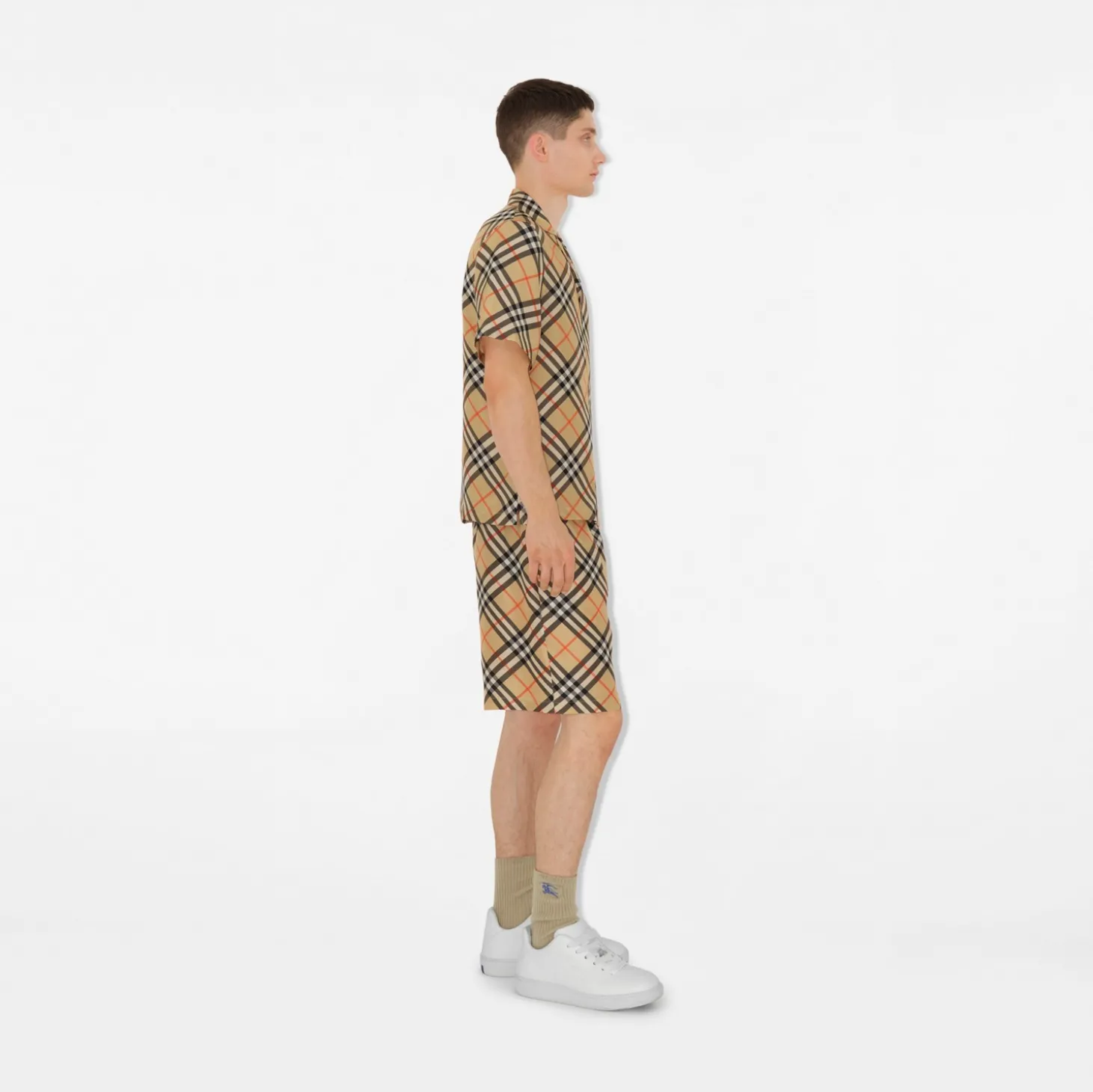 Oversized Check Silk Shirt