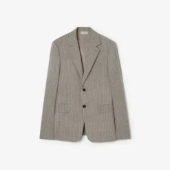Pinstriped Wool Sloane Tailored Jacket