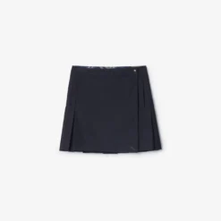 Pleated Stretch Nylon Mini Skirt