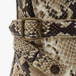 Python-print Leather Ledger Boots​​