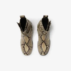 Python-print Leather Ledger Boots