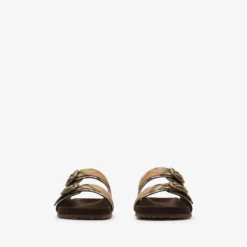 Python-print Leather Urchin Sandals​