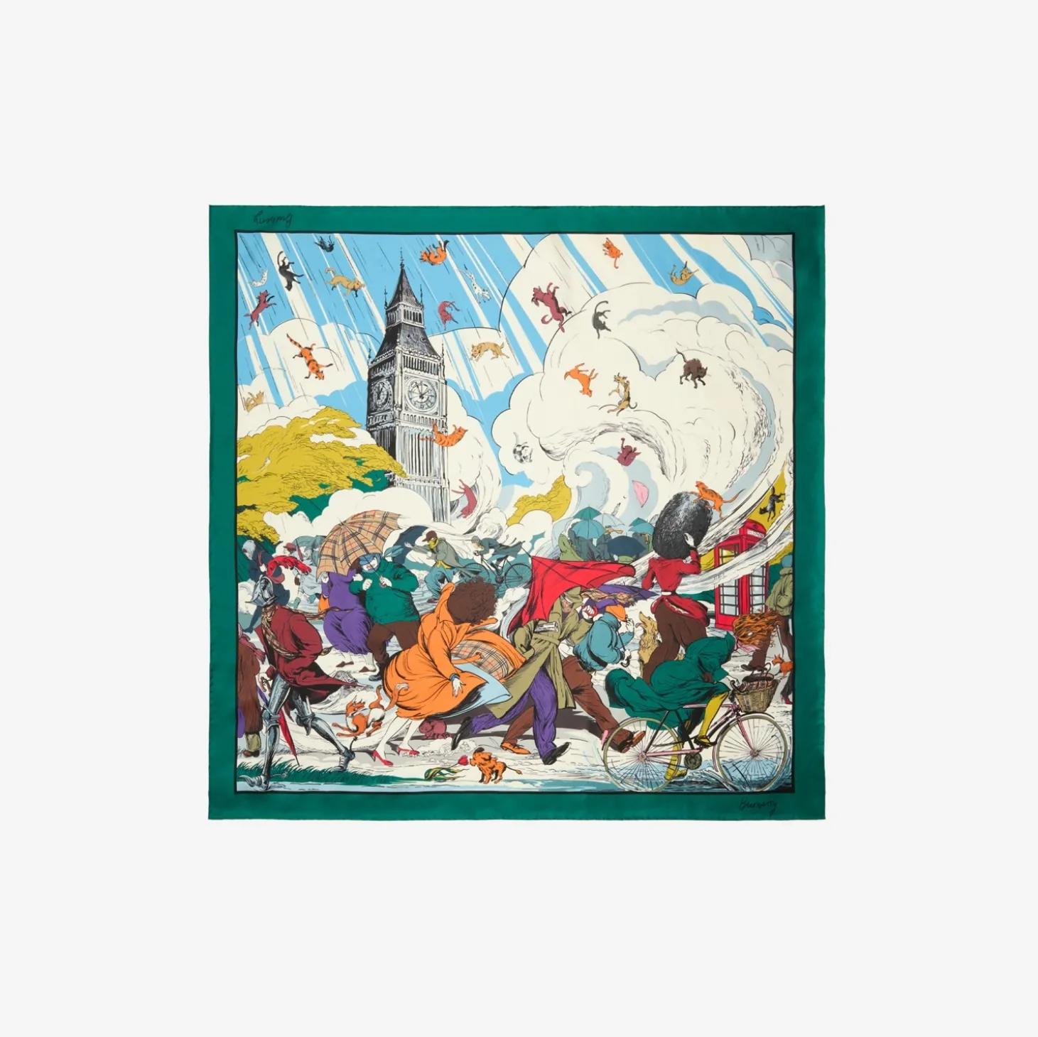 Raining Cats and Dogs Silk Scarf