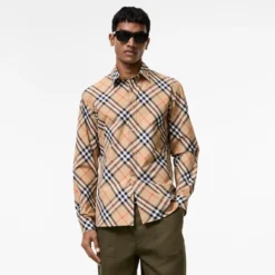 Relaxed Fit Check Cotton Poplin Shirt