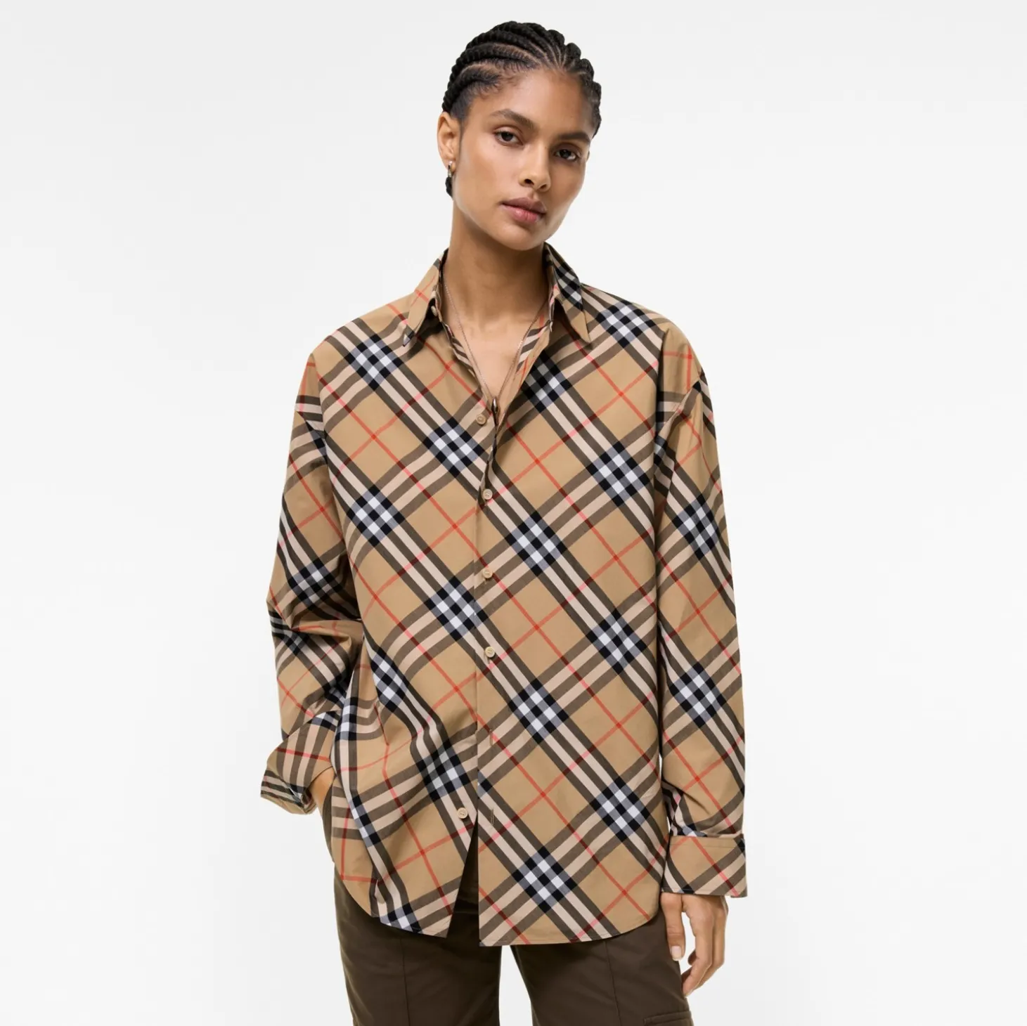 Relaxed Fit Check Cotton Shirt