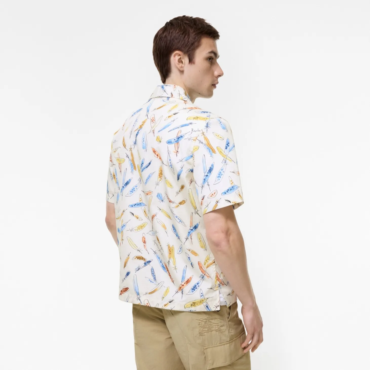 Relaxed Fit Feather Print Cotton Shirt