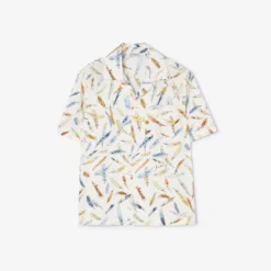 Relaxed Fit Feather Print Cotton Shirt