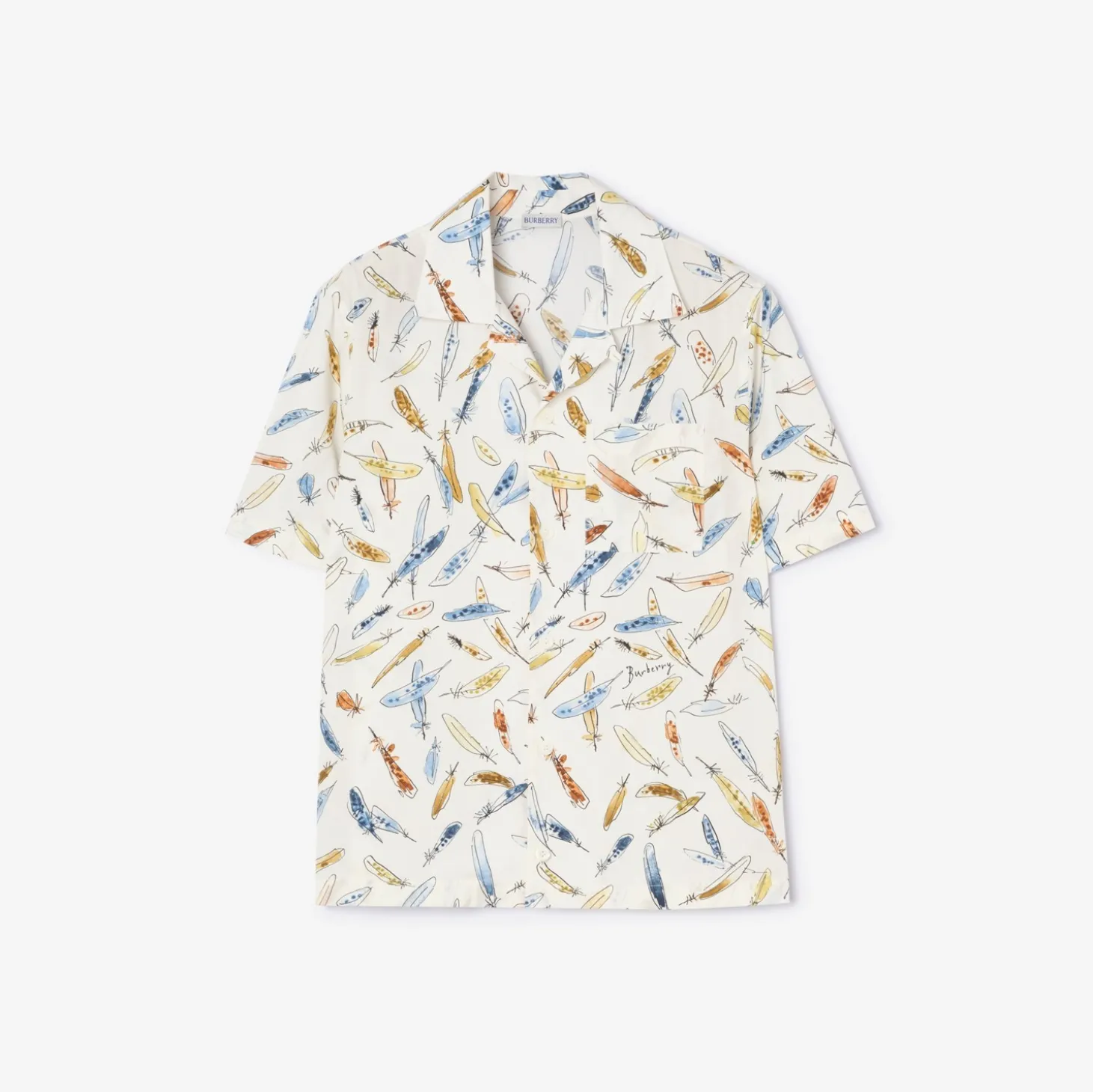 Relaxed Fit Feather Print Cotton Shirt