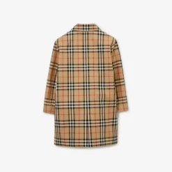 Reversible Check Gabardine Car Coat