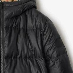 Reversible Check Hooded Puffer Jacket