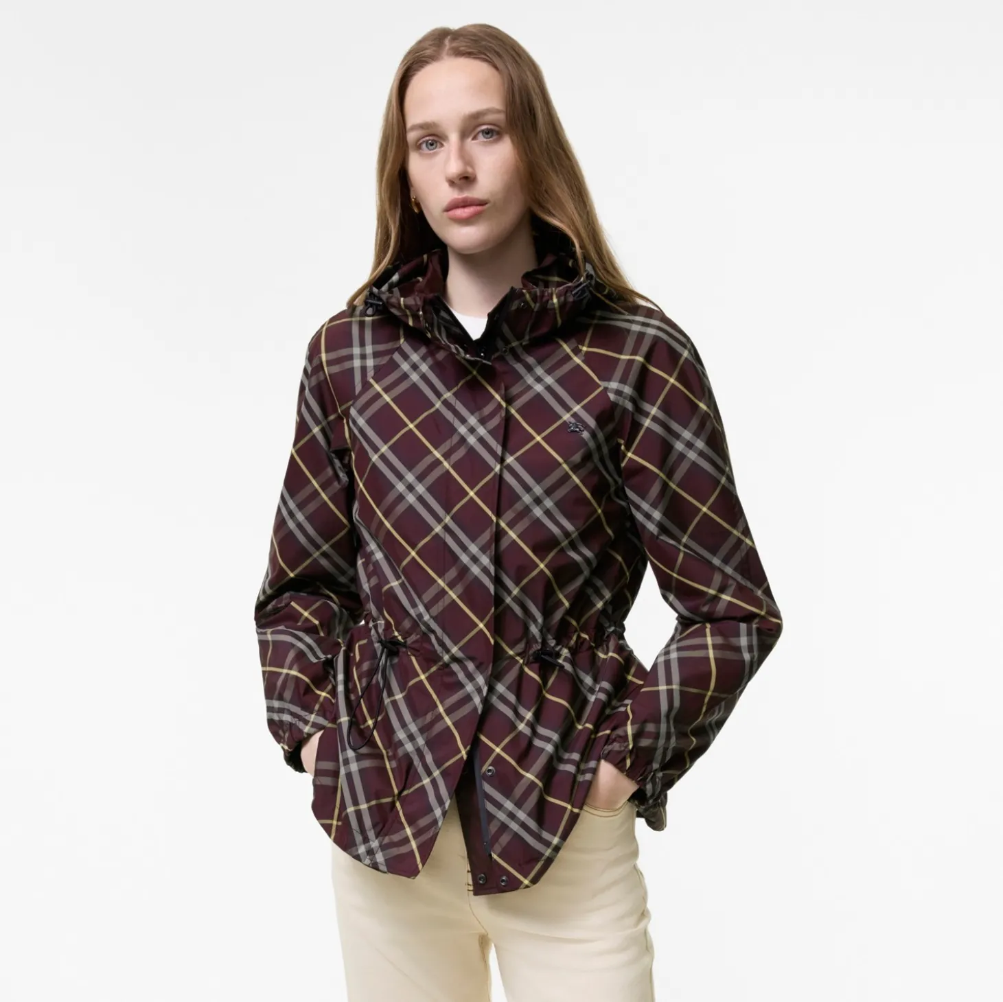 Reversible Check Nylon Hooded Jacket
