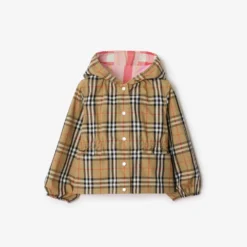 Reversible Check Nylon Hooded Jacket