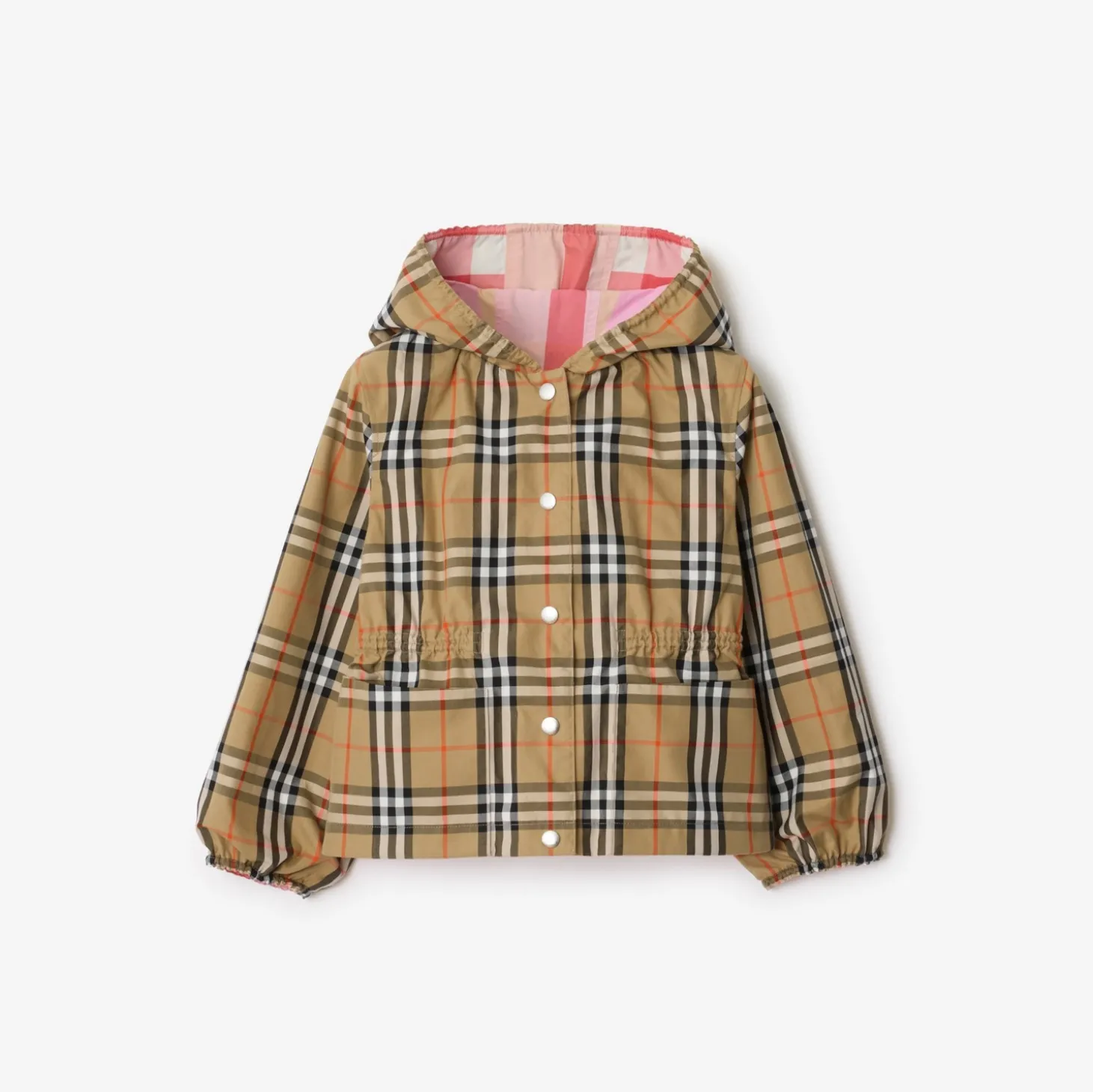 Reversible Check Nylon Hooded Jacket