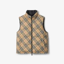 Reversible Check Puffer Gilet