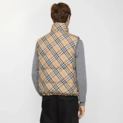 Reversible Check Puffer Gilet
