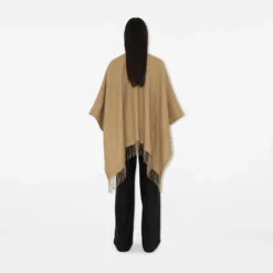 Reversible Check Wool Cape