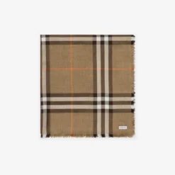 Reversible Check Wool Silk Scarf
