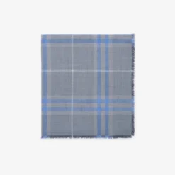 Reversible Check Wool Silk Scarf