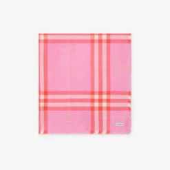 Reversible Check Wool Silk Scarf