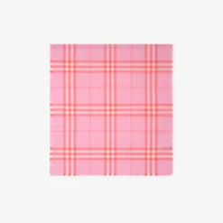 Reversible Check Wool Silk Scarf