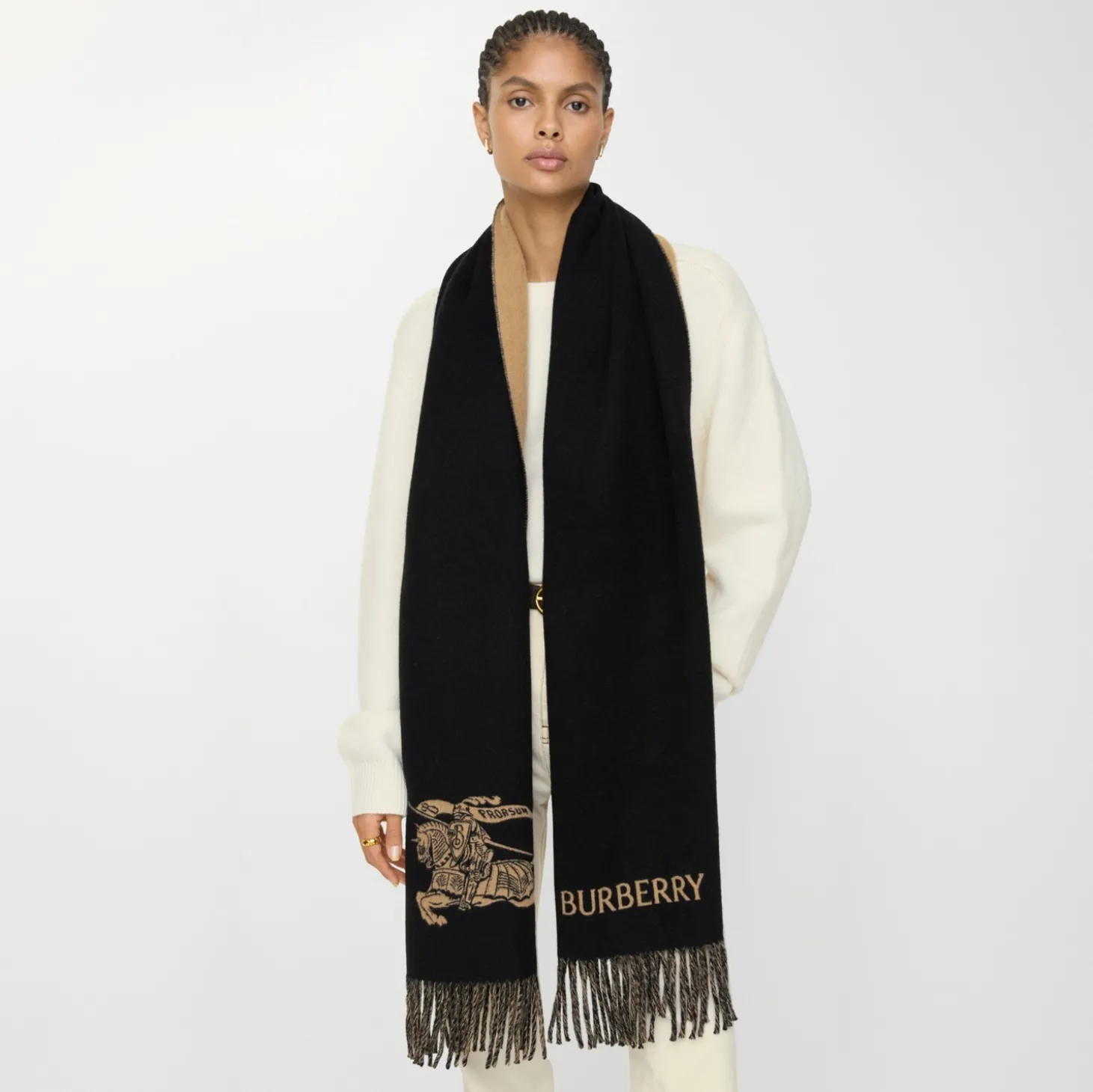 Reversible Knight Cashmere Scarf