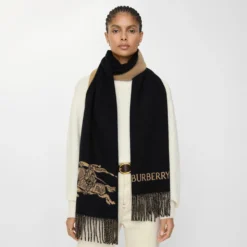Reversible Knight Cashmere Scarf