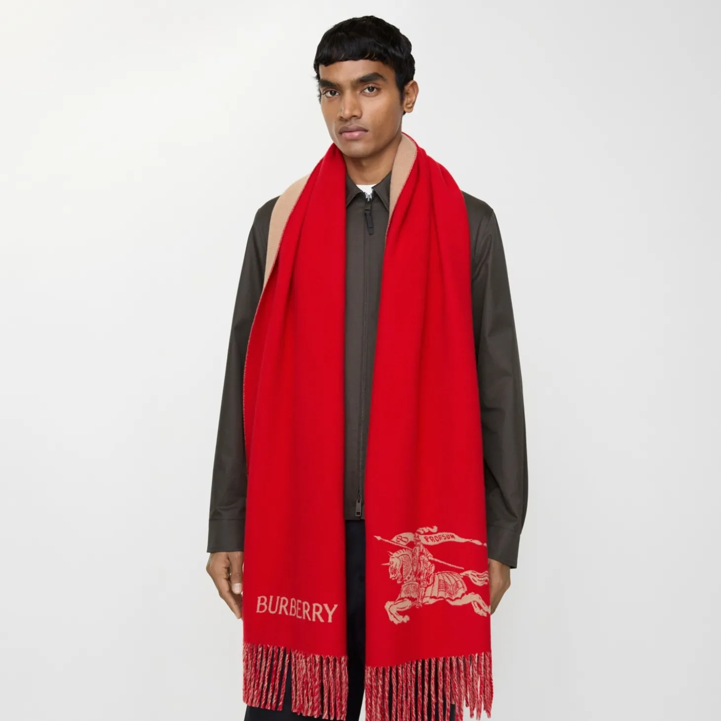 Reversible Knight Cashmere Scarf