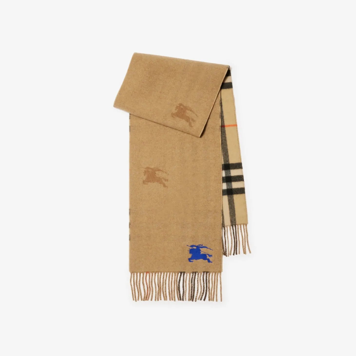 Reversible Knight Check Cashmere Scarf