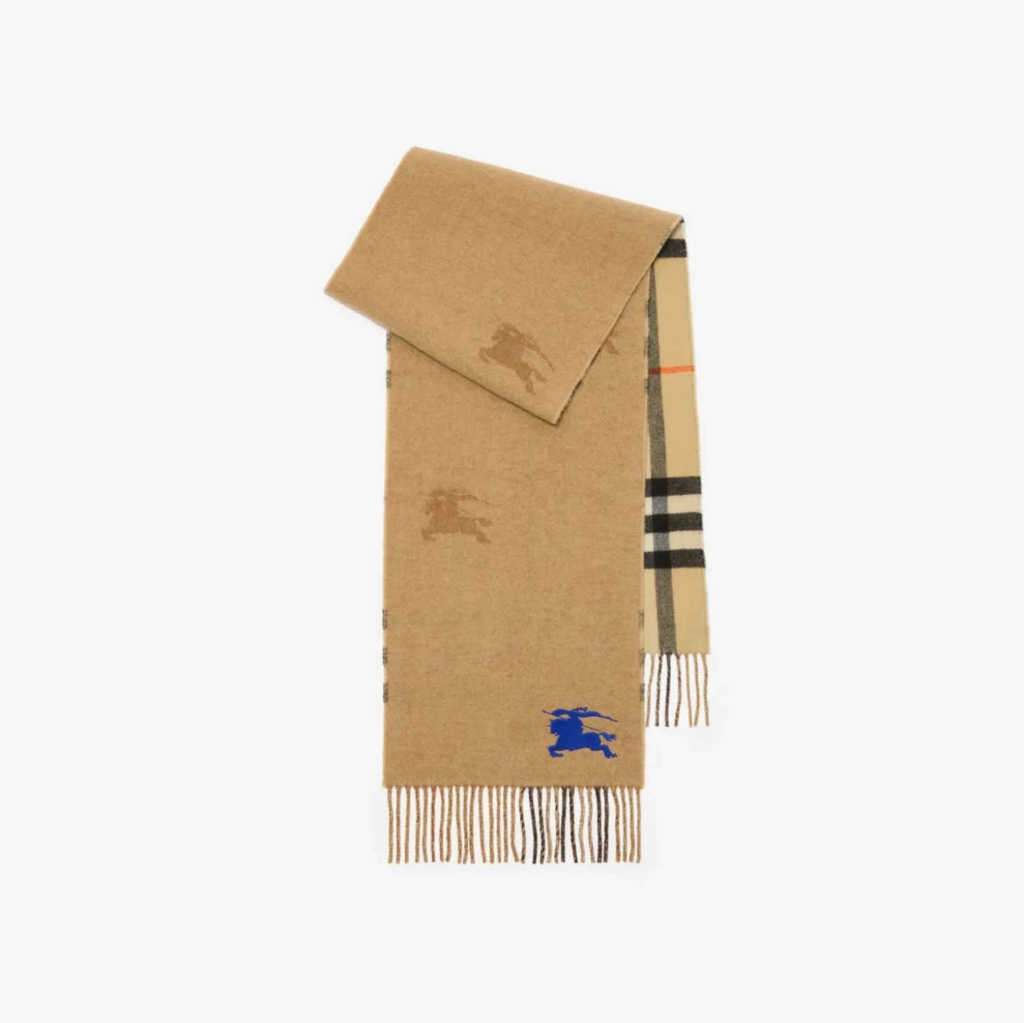 Reversible Knight Check Cashmere Scarf