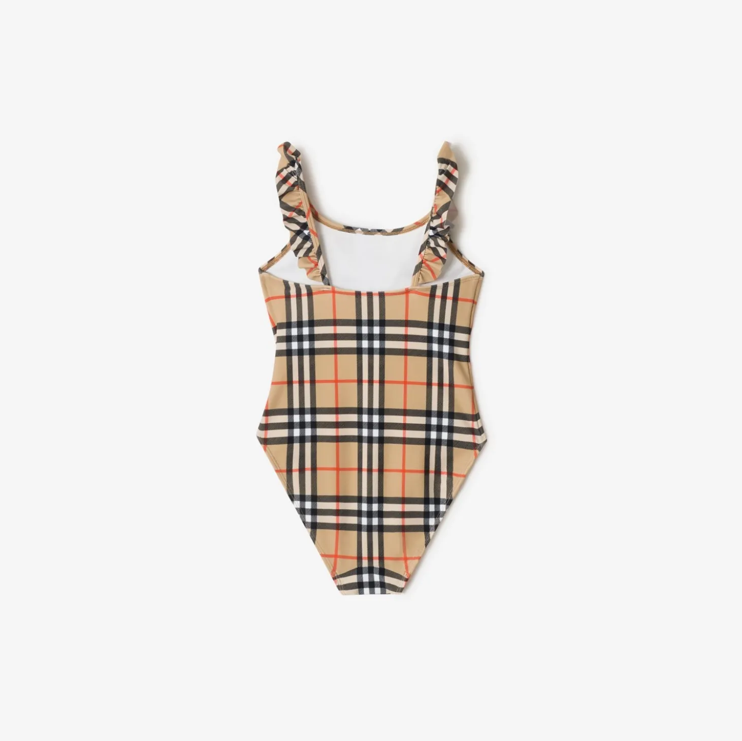Ruffle Trim Check Swimsuit