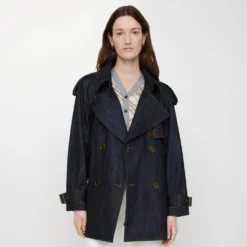 Short Denim Fitzrovia Trench Coat