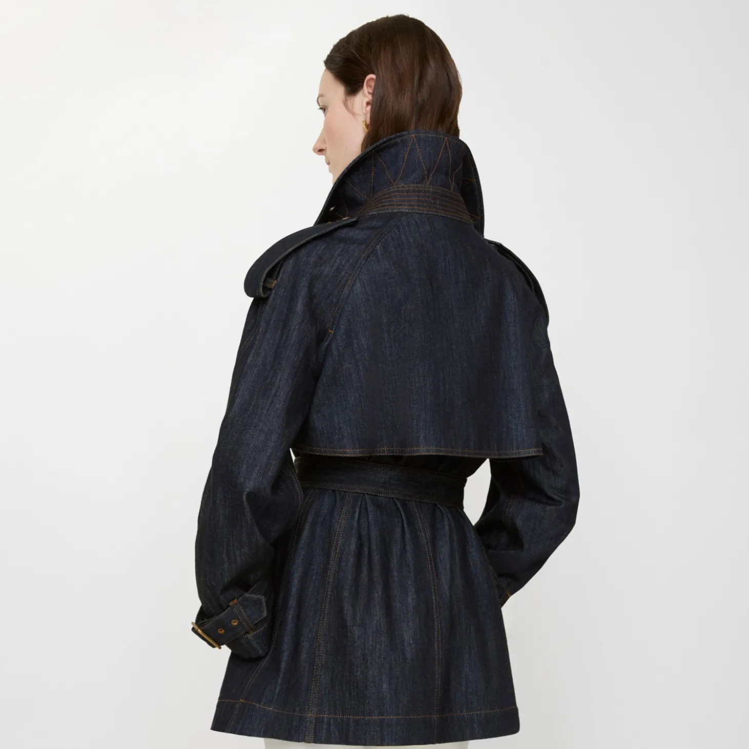 Short Denim Fitzrovia Trench Coat