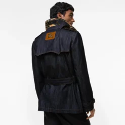 Short Denim Trench Coat