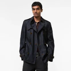 Short Denim Trench Coat