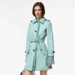 Short Fringed Leather Car Coat