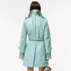 Short Fringed Leather Car Coat