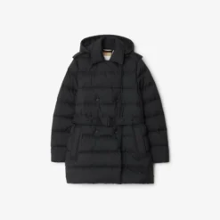 Short Nylon Hooded Puffer Coat