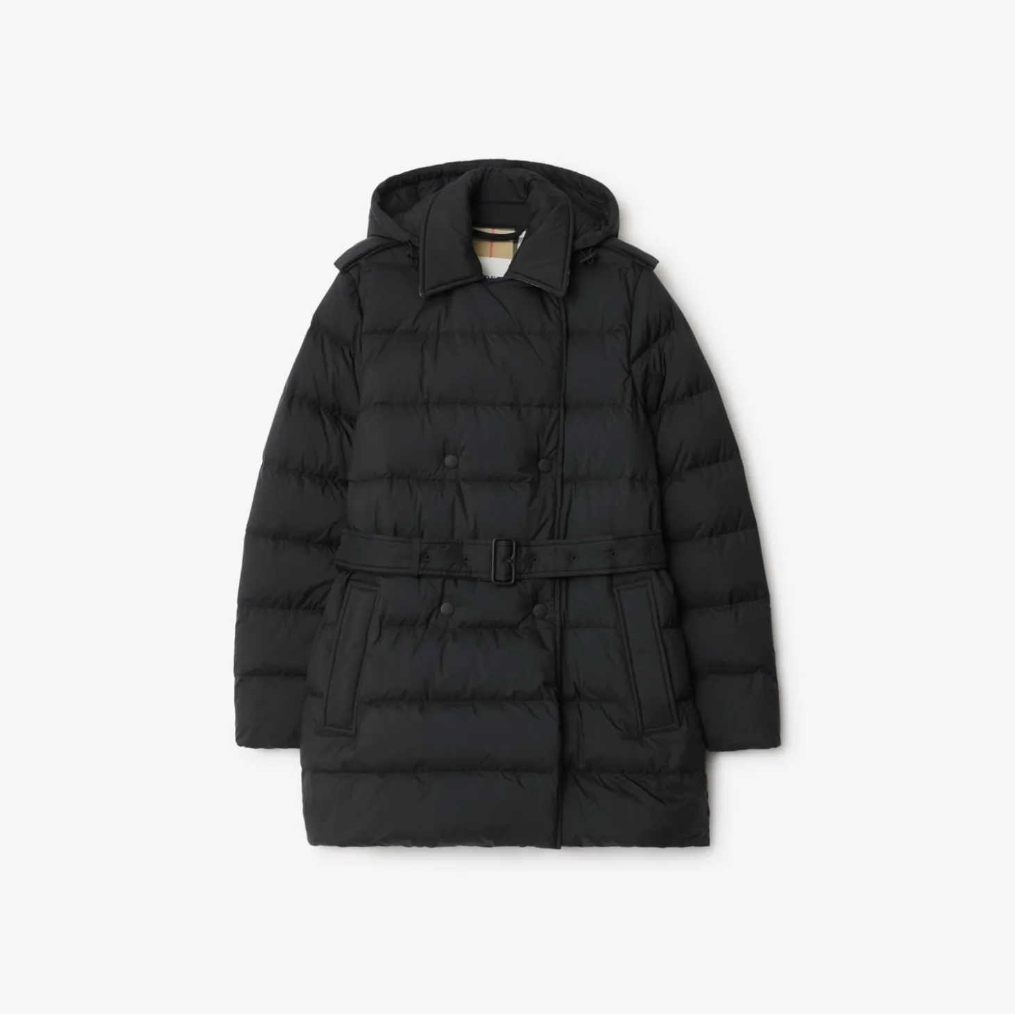 Short Nylon Hooded Puffer Coat