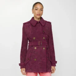 Short Paisley Suede Foxfield Trench Coat