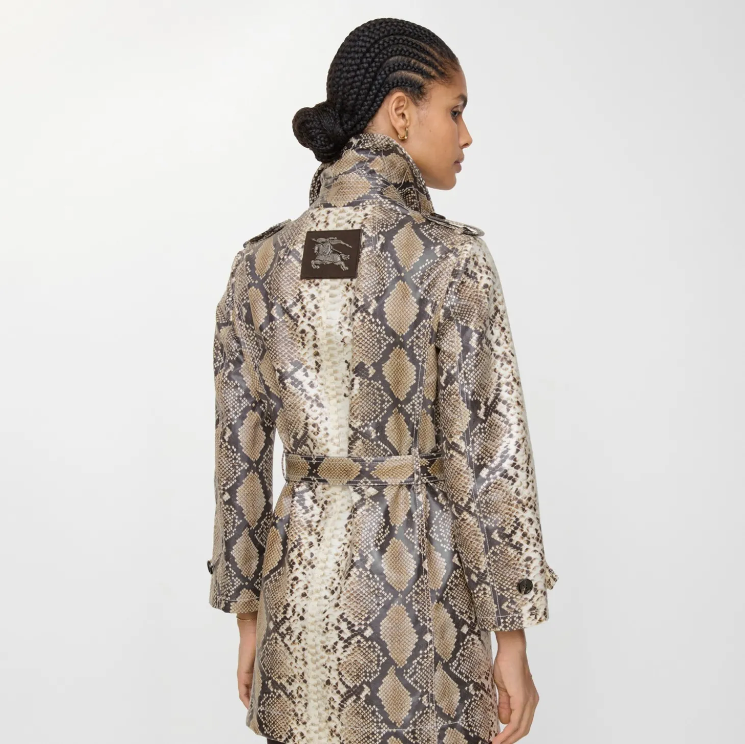 Short Python Print Coated Cotton Stonehaven Car Coat