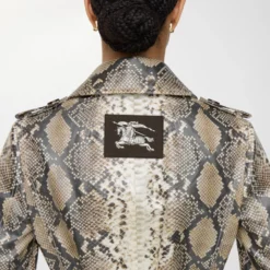 Short Python Print Coated Cotton Stonehaven Car Coat