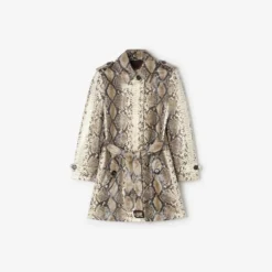 Short Python Print Coated Cotton Stonehaven Car Coat