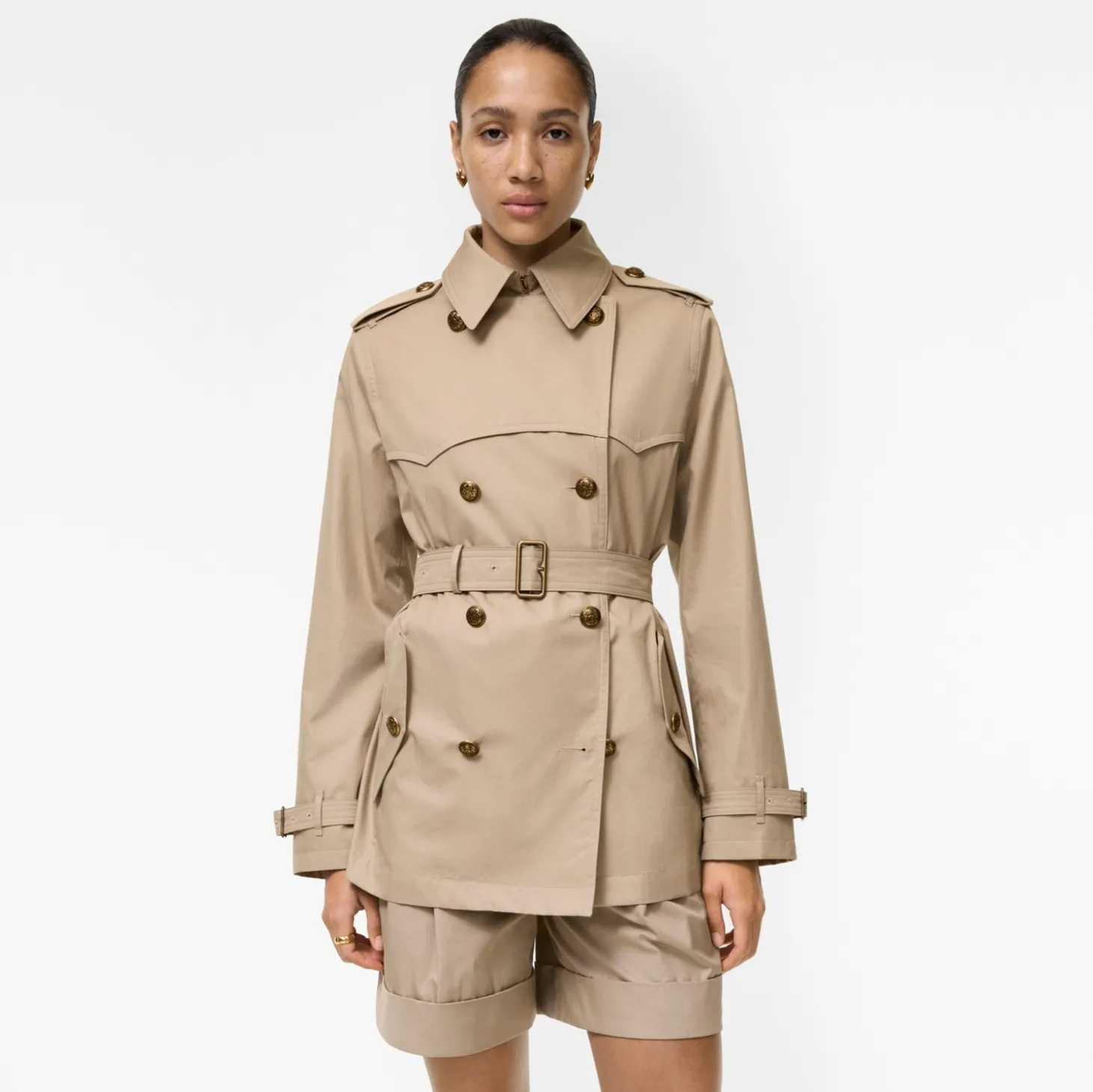 Short Tropical Gabardine Foxfield Trench Coat