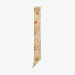 Skinny Check Charm Silk Scarf