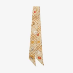 Skinny Check Charm Silk Scarf