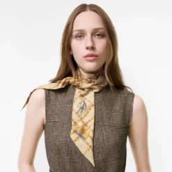 Skinny Check Charm Silk Scarf