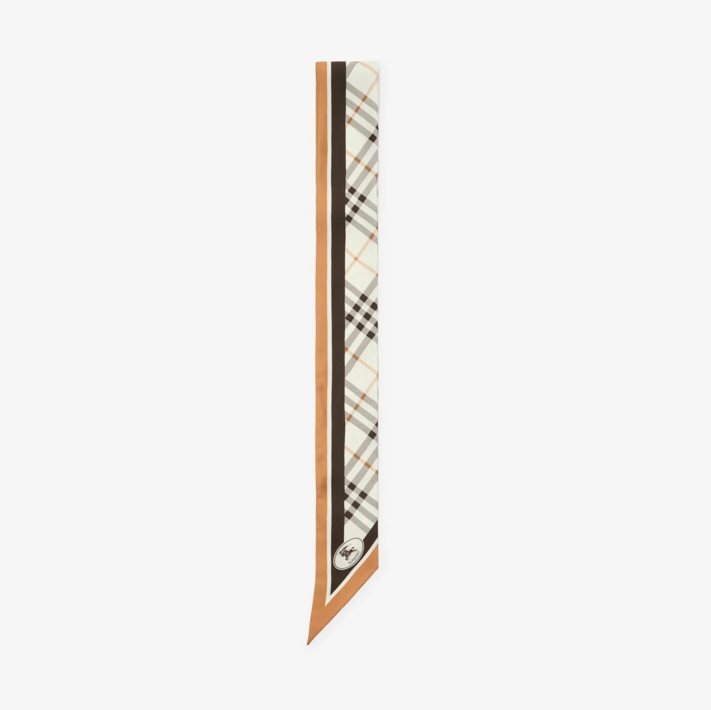 Skinny Check Knight Stamp Silk Scarf