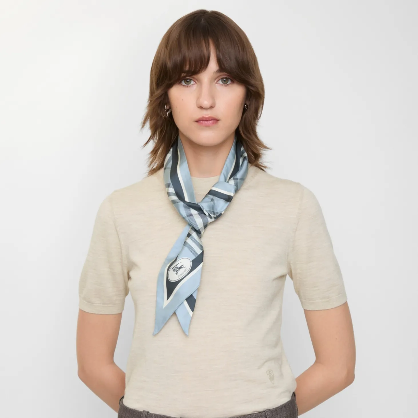 Skinny Check Silk Scarf