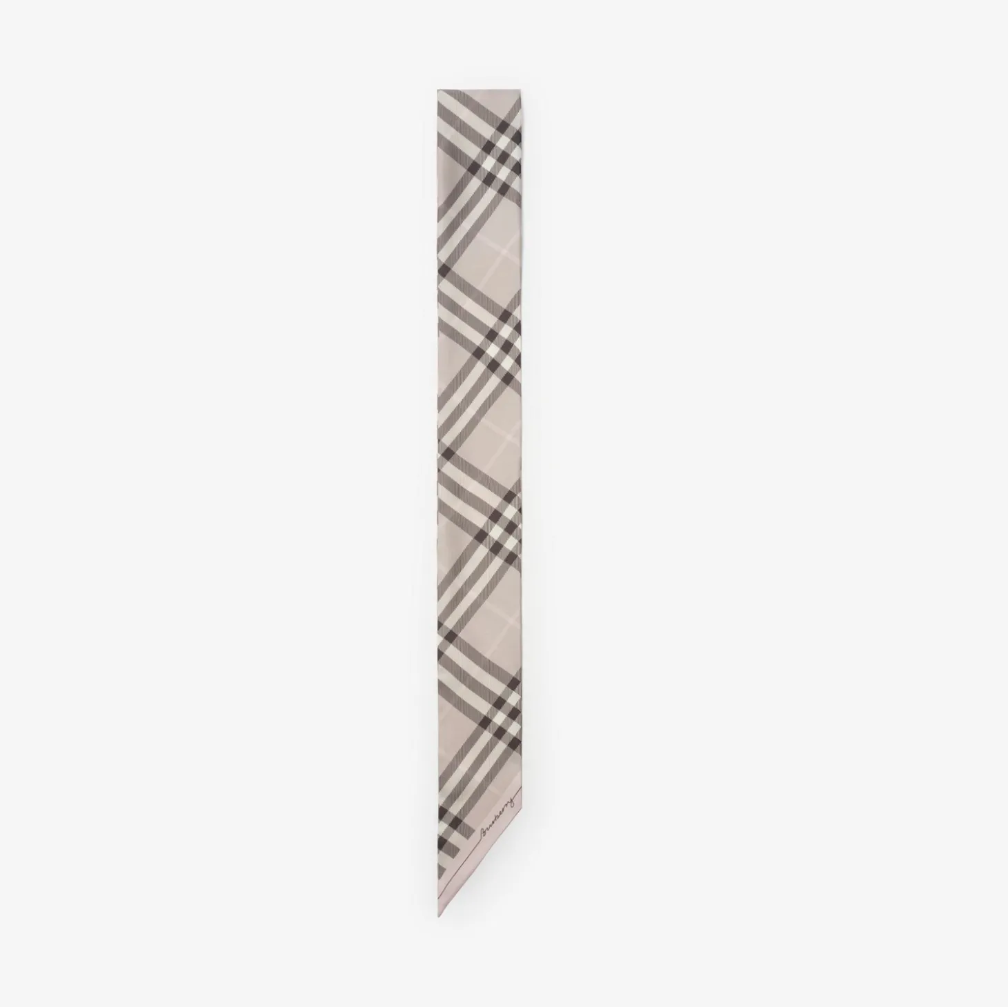 Skinny Contrast Check Silk Scarf