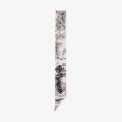 Skinny Reversible Etched Knight Silk Scarf